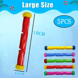 5Pcs Diving Sticks Toys Swimming Pool Toys Sinking Toys Swimming Sinkers for Kids 7-12,Underwater Diving Toys,Swimming Pool Dive Sticks Water Toy Underwater Pool Training Toys for Girls Boys Gifts