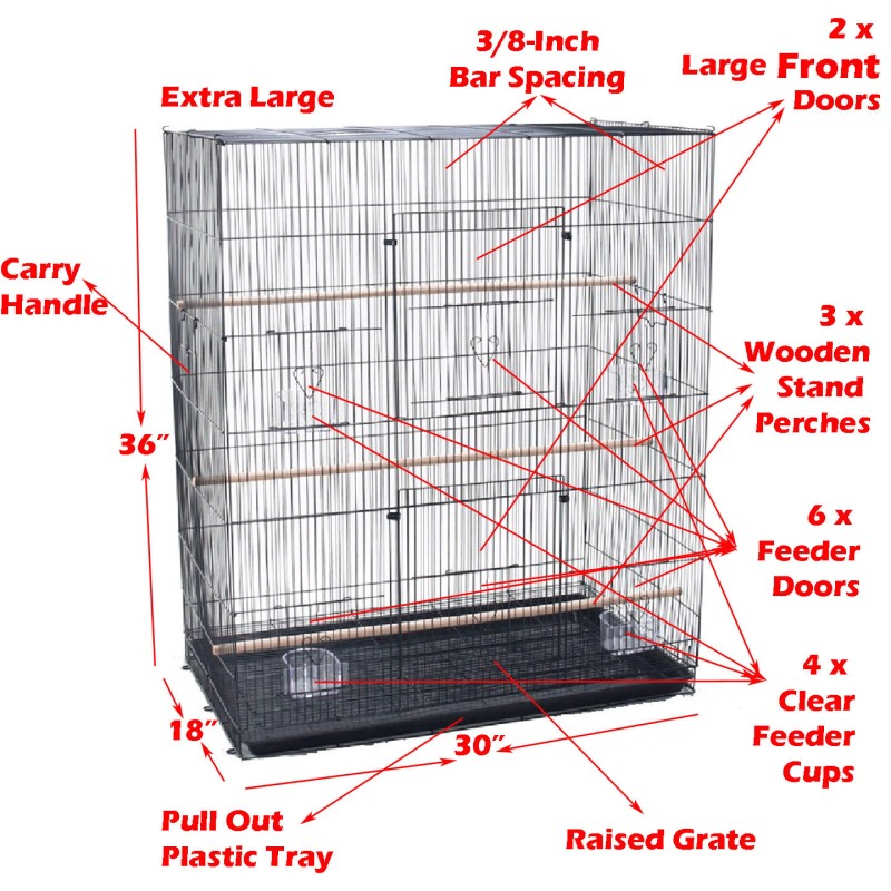 Mcage 36" X-Large Tight 3/8-inch Bar Breeding Flight Bird Cage