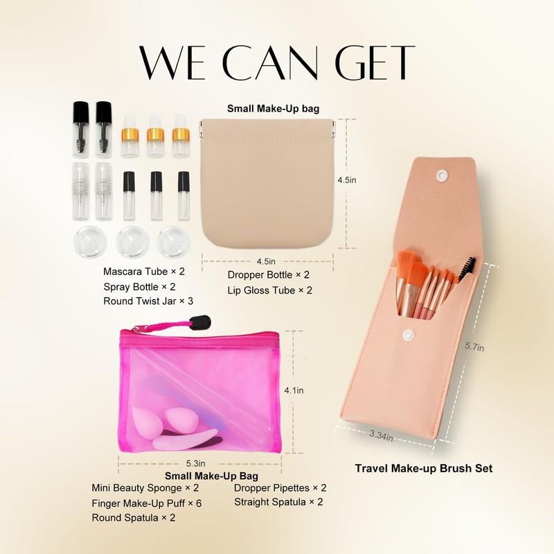 PrettyCare 38 pcs Mini Makeup Containers Set, Birthday Gifts for