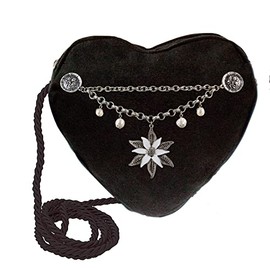 Alpenflüstern Women's Herztasche Edelweiss-Charivari Cross-Body Bag Black Noir - Noir (00)