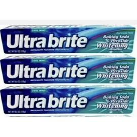lot of 3 Ultra Brite Cool Mint Toothpaste with Baking Soda & Peroxide 6oz.