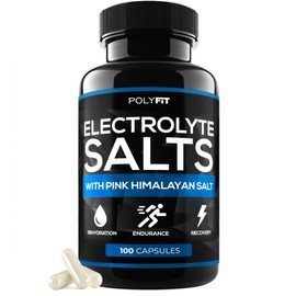 Polyfit Polyfit Electrolyte Salts - 100 Salt Pills - NSF Certified - Electrolytes Replacement Salt Tablets for Runners - Supplement for Rapid Hydration, Recovery, and Endurance