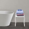 YUYFCC Clear Acrylic Bathroom Stool Modern Acrylic Shower Bench Freestanding