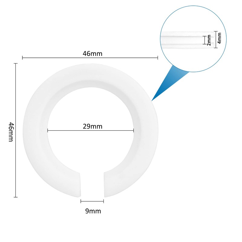 E27 to E14 Plastic Lamp Shade Ring Converter, 42mm to