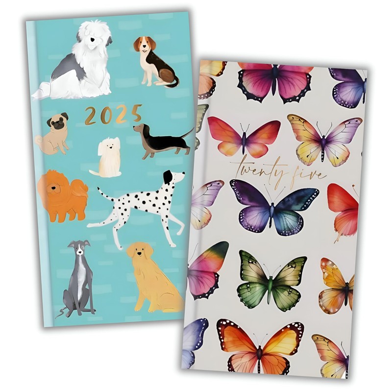 2025 Diary Slim Size Week to View Diaries Full Year