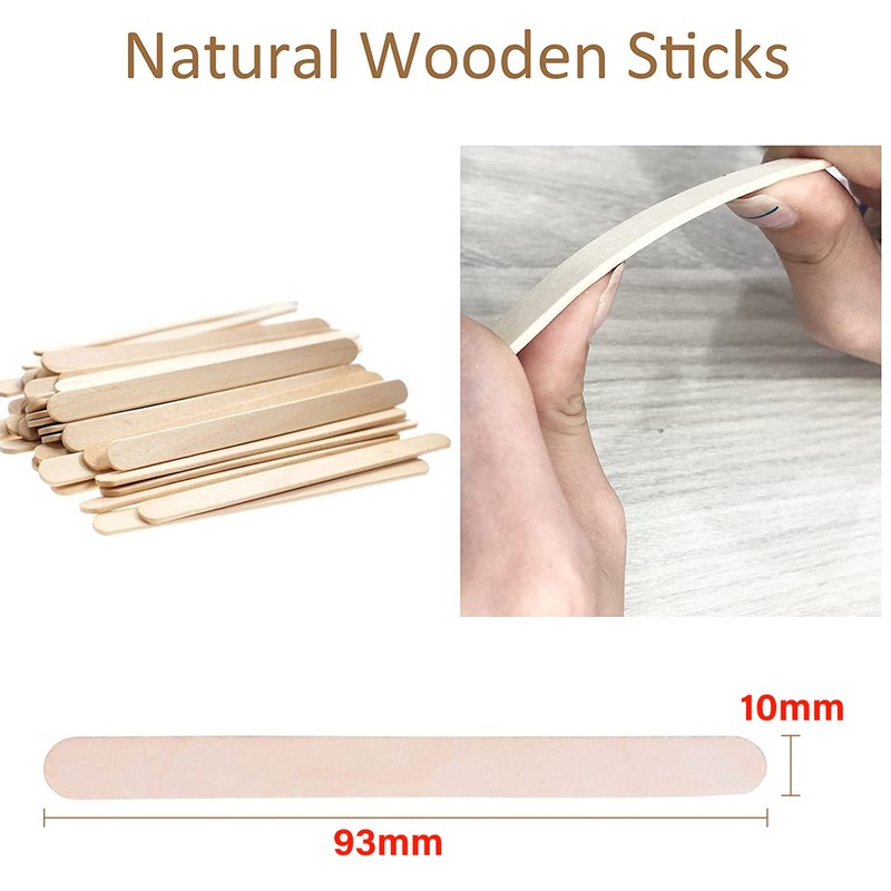 50/100/150pcs Wooden Craft Sticks Paddle Popsicle Coffee Stirrers Ice Cream