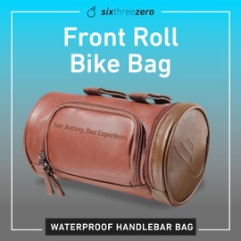 sixthreezero Front Handlebar Bike Bag, Waterproof Universal Bicycle Front Roll Cargo Storage Bags, Brown