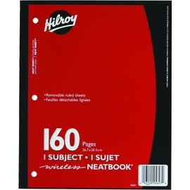 Hilroy 05627 Neatbook Wireless Notebook, 1 Subject, 80-Sheets/160-Pages, 10-1/2x8-Inch, Assorted Colors