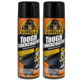 Gorilla 2 Pack Gorilla Tough Undercoating Aerosol Black Spray Durable Protection, 16 oz