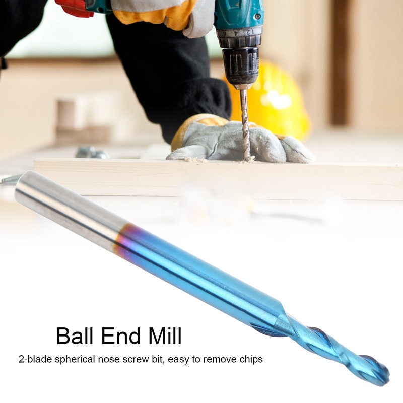 Ballnose Cutter Ball End Mill Blue Coated Spiral Router Bit