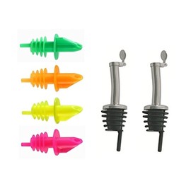 TAMLED Pourer Neon Set of 4 + Bottle Pourer with Flap 2 Pieces