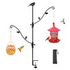 Deck Bird Feeder with Multi-Hooks and Adjustable Branches for Porch