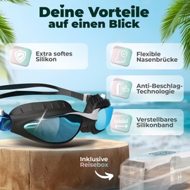 KIDVERSE Children's Swimming Goggles – Comfortable Swimming Goggles for Boys & Girls from 3 Years – Tested Children's Swimming Goggles with UV Protection & Anti-Fog Protection – Waterproof Children's