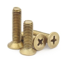CONPHERON Brass Phillips Countersunk Screws Flat Head Machine Screws M4 x 16 mm Pack of 20