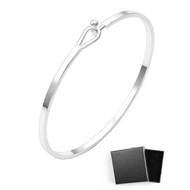 HSIXHAF 1 pcs Armreif Armband Gold Damen Edelstahl Einfache Stil Liebe Freundschaft Armband Glatt Poliert Oval Armspangen-Armband Schmuck Geschenke für Frauen Muttertag, Silber