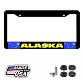 BLVD BLACK ALASKA state flag License Plate Frame