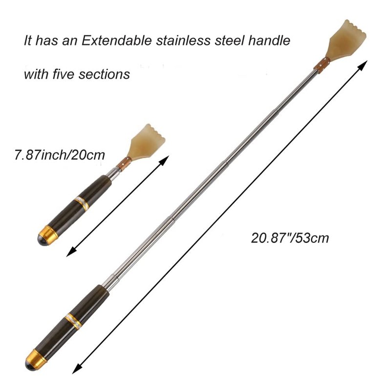 Back Scratcher, Portable Extendable Stainless Steel Telescoping Back Massager for