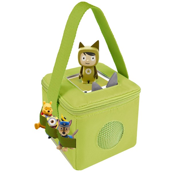 Bag for Tonies Characters and Toniebox, Green Tote Bag for Tonies Figurines, Soft Carry Case for Creative Tonies, Storage Bag for Kids Audio Player