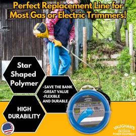 Vaughan's Master Line .065" Trimmer Line, 40ft | Blue Star Shaped Polymer | Universal Weed Eater String for Gas & Electric & Battery Models | Made in The USA (1 Pack)