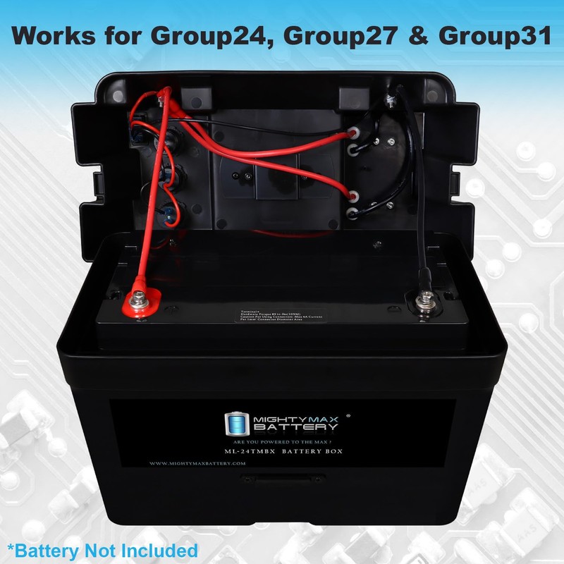 Mighty Max Battery Group 24 Smart Battery Box 12V Power