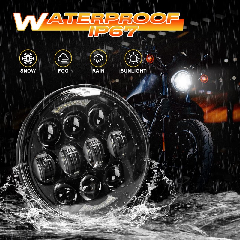 DOT Approved 80W 5-3/4" 5.75" Round LED Projection Headlight Compatible