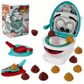 VIPAMZ Poop Toy Shoot Game - Funny Poop Toys for Kids & Adults, Skill Building Toilet Game, Ages 4+, Includes 12 Soft Poops, 2 Launchers