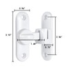 INIRET 2 Packs White Barn Door Latches,90/180 Degree Gate Lock,Flip