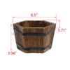MY MIRONEY Wooden Barrel Planter Vintage Style Wood Bucket Rustic