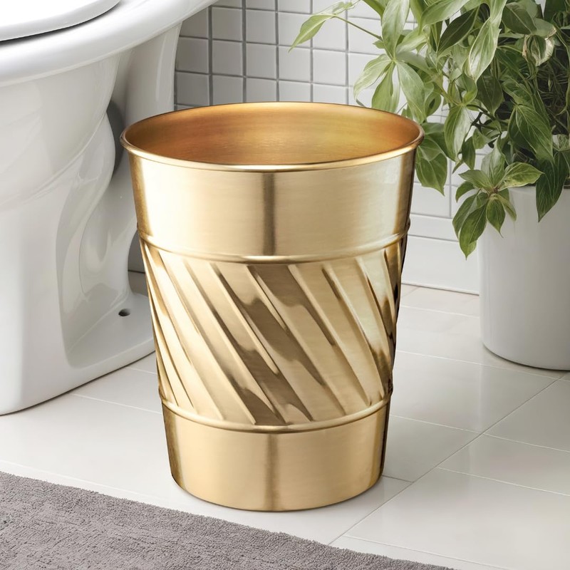 Monarch Abode Metal Bathroom Trash Can – Waste Basket for