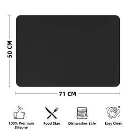 LeKuni Hob Cover Plate 71 x 50 cm, Ceramic Hob Cover Plate, Heat Resistant, Scratch-Resistant and Waterproof Cover Ceramic Hob for Counter- Stove Cov, Black