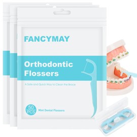 150 Count Mild Mint Braces Flossers for Adults & Kids, Orthodontic Flossers for Braces Fit Under Arch Wire, Dental Floss Picks for Brace with Floss Dispenser, Gentle Teeth Cleaning, 50 Count(3 Pack)