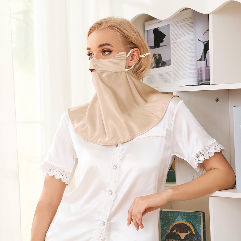 THXSILK Silk Face Cover, Neck Cover, 100% Silk, Highest Grade