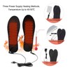 2Pcs Heated Insoles L Size USB Plug in Washable Foot