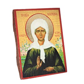 NKlaus Matrona of Moscow Christian Wooden Board Icon 16 x 12.5 cm Handmade Matrona 37046