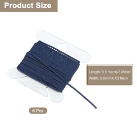 sourcing map Braided Lift Shade Cord, 0.8mm 5.5 Yards Roman Shades Cord Braided Nylon Cord String Necklace Bracelet String Cord for Roman Blind Shade Rollers DIY Craft, Dark Blue
