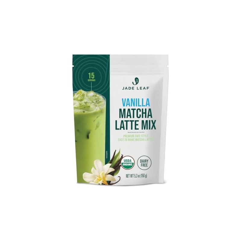 Jade Leaf Matcha Latte Mix Sabor Vainilla, Rinde 15 Porciones,