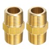 sourcing map 2pcs Brass Pipe Fitting 3/8" NPT x 3/8"