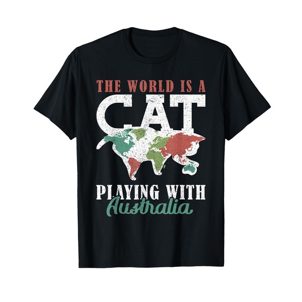 The World Is A Cat Playing With Australia World Map