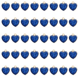 Honbay 40PCS Enamel Alloy Charms Pendant Dainty Cute Love Heart Shaped Pendants Valentine's Day Pendant Bead Charms for Keychains Earrings Bracelets Necklaces Jewelry Making and DIY Crafts (Blue)