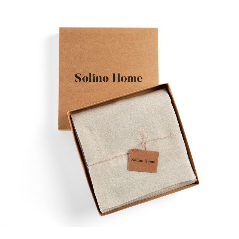 Solino Home Linen Flax Tablecloth 70 x 70 Inch -