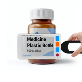 RayHong 5.0 Inch Digital Magnifier,3X-48X Zoom Electronic Reading Aid,Simplified Buttons Digital Video Magnifier for The Visually Impaired, Low Vision, Color Blindness, Amblyopia