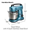 Hamilton Beach Electric Stand Mixer, 4 Quarts, Dough Hook, Flat