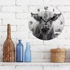 Qilmy Highland Cow Clock Silent Round Wall Clock Non Ticking