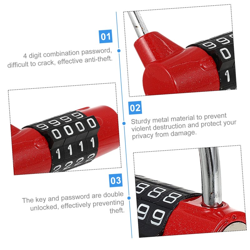 SHINEOFI Combination Lock Convenient Padlock for Mailboxes Cabinets Durable Construction