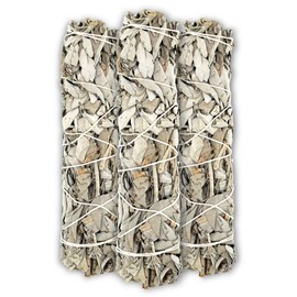 ESPOIR & AMOUR White Sage 7" - 3 Spiritual Sage Sticks for Smudging, Healing and Ritual - Hand-Tied Sage Smudge Sticks to Cleanse Negativity - Sustainably Harvested 7 Inch Californian Sage Bundle
