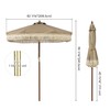 LAGarden 7' Patio Khaki Umbrella with Tassels UPF50+ Boho Style