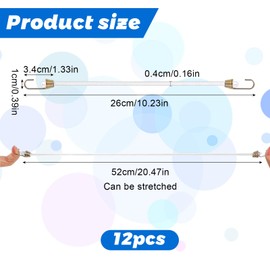 Ymapinc 12PCS White Bungee Cords with Hooks, 10 Inch Rubber Straps for Camping, Luggage, Roof Racks, Car Tents, Bikes, Rvs, and Outdoor Activities Durable and Versatile Small Bungee Straps