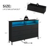 Dresser for bedroom, Black Bedroom Dresser with LED Lights and