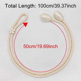 FOSDICK 4pcs Curtain Tiebacks, Curtain Holdbacks for Curtains, Curtain Rope Buckle, Hand Knitted Cotton Curtains Tiebacks, Curtain Holders, Tiebacks for Curtains, Curtain Holder