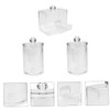 Outanaya 3pcs Transparent Round Cotton Swab Storage Box Compact Makeup